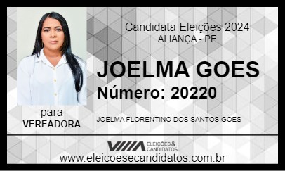 Candidato JOELMA GOES  2024 - ALIANÇA - Eleições