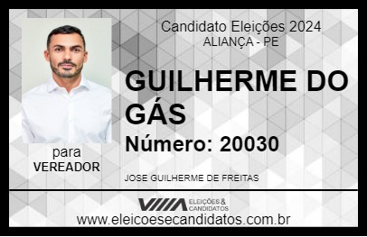 Candidato GUILHERME DO GÁS 2024 - ALIANÇA - Eleições