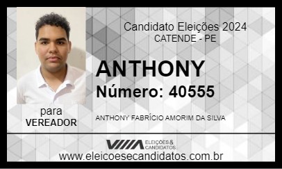 Candidato ANTHONY 2024 - CATENDE - Eleições