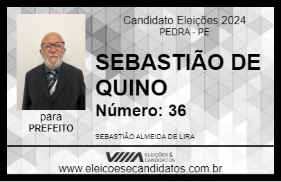 Candidato SEBASTIÃO DE QUINO 2024 - PEDRA - Eleições