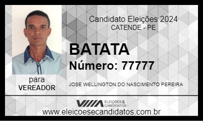 Candidato BATATA 2024 - CATENDE - Eleições