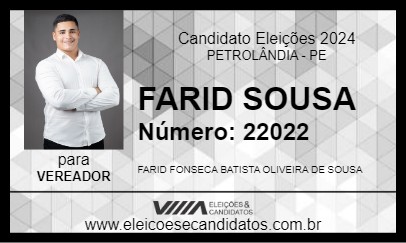 Candidato FARID SOUSA 2024 - PETROLÂNDIA - Eleições