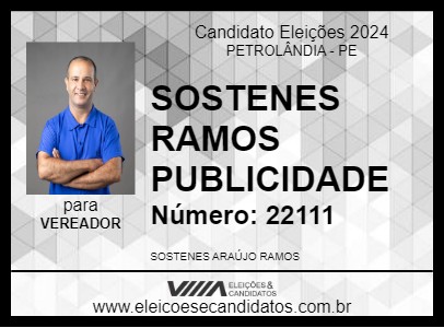 Candidato SOSTENES RAMOS PUBLICIDADE 2024 - PETROLÂNDIA - Eleições