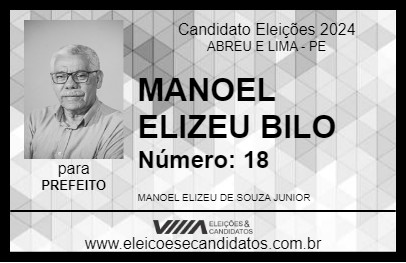 Candidato MANOEL ELIZEU BILO 2024 - ABREU E LIMA - Eleições