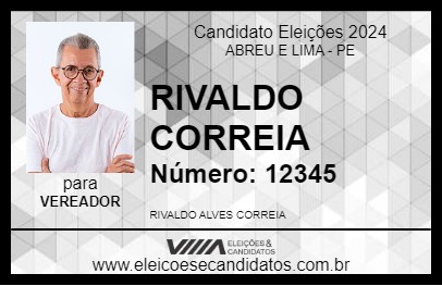 Candidato RIVALDO CORREIA 2024 - ABREU E LIMA - Eleições