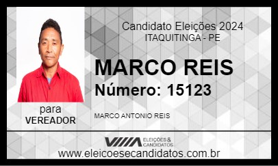 Candidato MARCO REIS 2024 - ITAQUITINGA - Eleições