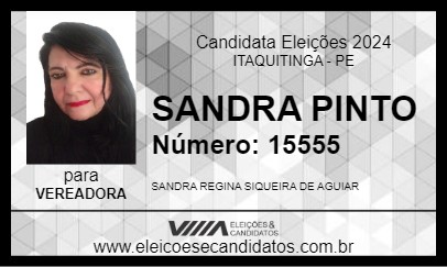 Candidato SANDRA PINTO 2024 - ITAQUITINGA - Eleições