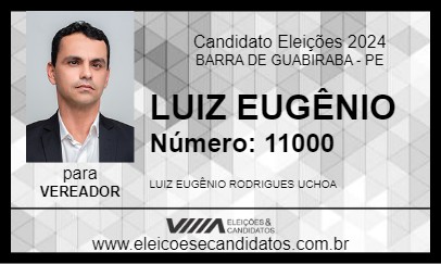 Candidato LUIZ EUGÊNIO 2024 - BARRA DE GUABIRABA - Eleições