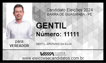 Candidato GENTIL 2024 - BARRA DE GUABIRABA - Eleições