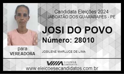 Candidato JOSI DO POVO 2024 - JABOATÃO DOS GUARARAPES - Eleições