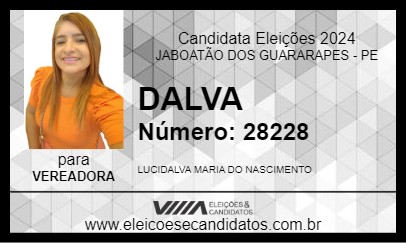 Candidato DALVA 2024 - JABOATÃO DOS GUARARAPES - Eleições