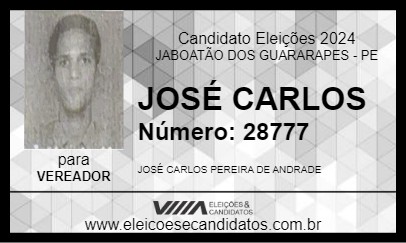 Candidato JOSÉ CARLOS 2024 - JABOATÃO DOS GUARARAPES - Eleições