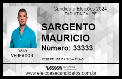 Candidato SARGENTO MAURICIO 2024 - ITAQUITINGA - Eleições