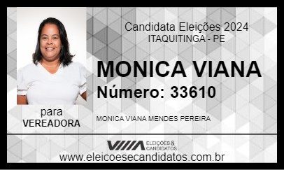 Candidato MONICA VIANA 2024 - ITAQUITINGA - Eleições