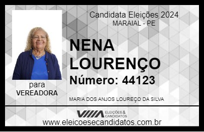 Candidato NENA LOURENÇO 2024 - MARAIAL - Eleições