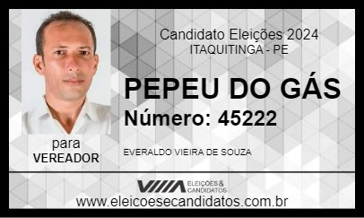 Candidato PEPEU DO GÁS 2024 - ITAQUITINGA - Eleições