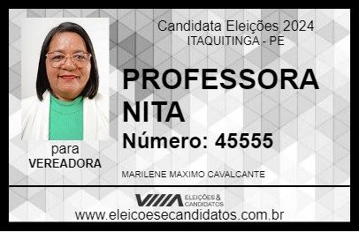 Candidato PROFESSORA NITA 2024 - ITAQUITINGA - Eleições