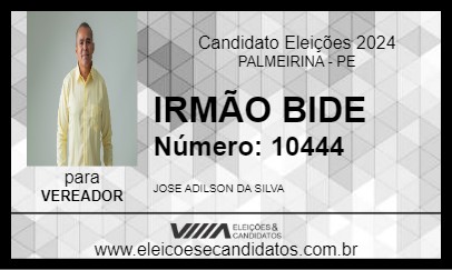 Candidato IRMÃO BIDE 2024 - PALMEIRINA - Eleições