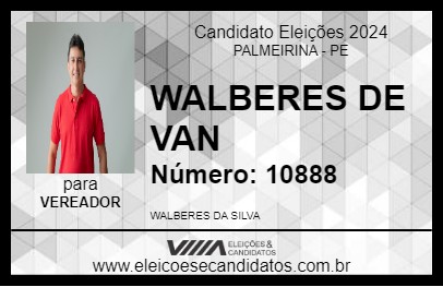 Candidato WALBERES DE VAN 2024 - PALMEIRINA - Eleições