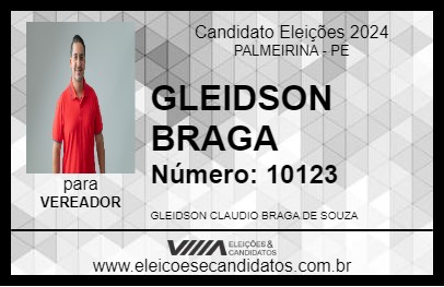 Candidato GLEIDSON BRAGA 2024 - PALMEIRINA - Eleições