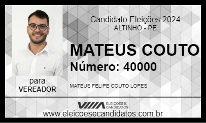 Candidato MATEUS COUTO 2024 - ALTINHO - Eleições