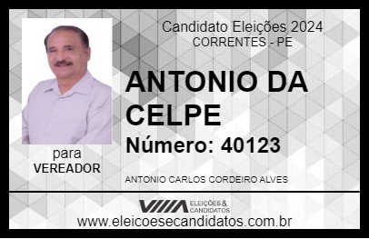 Candidato ANTONIO DA CELPE 2024 - CORRENTES - Eleições