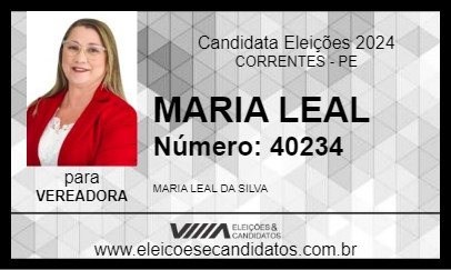 Candidato MARIA LEAL 2024 - CORRENTES - Eleições