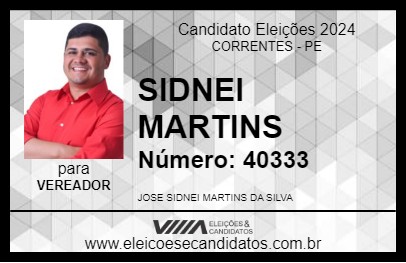 Candidato SIDNEI MARTINS 2024 - CORRENTES - Eleições