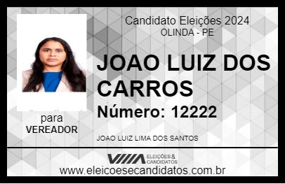 Candidato JOAO LUIZ DOS CARROS 2024 - OLINDA - Eleições