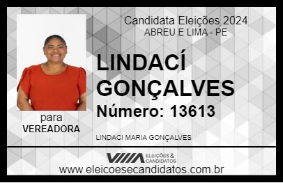 Candidato LINDACÍ GONÇALVES 2024 - ABREU E LIMA - Eleições