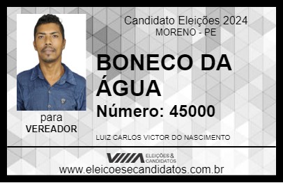 Candidato BONECO DA ÁGUA 2024 - MORENO - Eleições