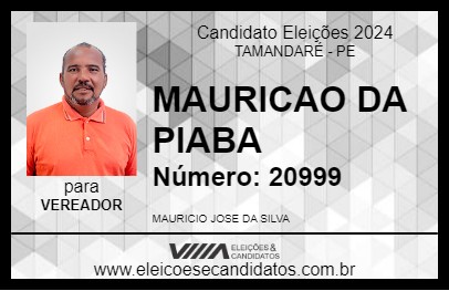 Candidato MAURICAO DA PIABA 2024 - TAMANDARÉ - Eleições