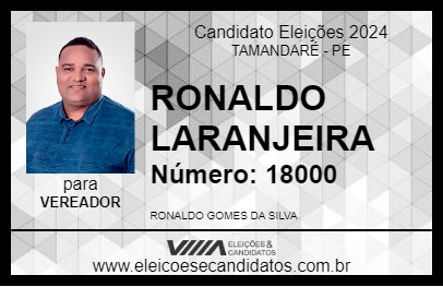 Candidato RONALDO LARANJEIRA 2024 - TAMANDARÉ - Eleições