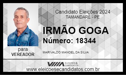 Candidato IRMÃO GOGA 2024 - TAMANDARÉ - Eleições