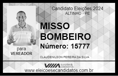 Candidato MISSO BOMBEIRO 2024 - ALTINHO - Eleições