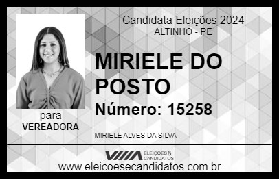 Candidato MIRIELE DO POSTO 2024 - ALTINHO - Eleições