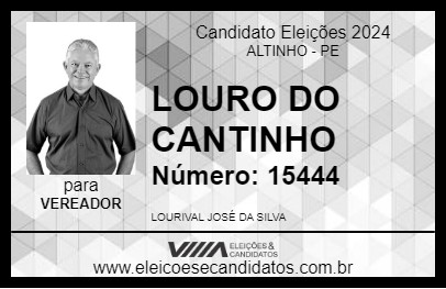 Candidato LOURO DO CANTINHO 2024 - ALTINHO - Eleições