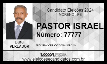 Candidato PASTOR ISRAEL 2024 - MORENO - Eleições