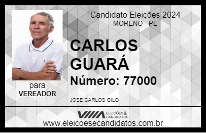 Candidato CARLOS GUARÁ 2024 - MORENO - Eleições