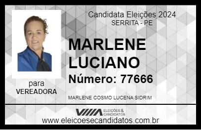 Candidato MARLENE LUCIANO 2024 - SERRITA - Eleições