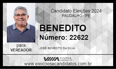 Candidato BENEDITO 2024 - PAUDALHO - Eleições