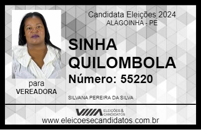 Candidato SINHA QUILOMBOLA 2024 - ALAGOINHA - Eleições