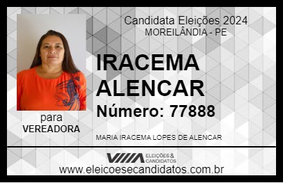 Candidato IRACEMA ALENCAR 2024 - MOREILÂNDIA - Eleições