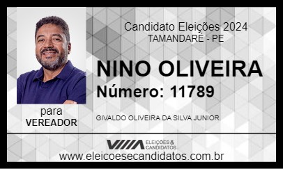 Candidato NINO OLIVEIRA 2024 - TAMANDARÉ - Eleições