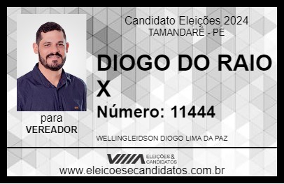 Candidato DIOGO DO RAIO X 2024 - TAMANDARÉ - Eleições