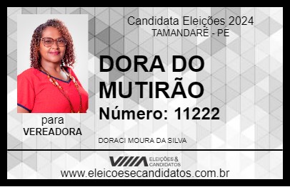 Candidato DORA DO MUTIRÃO 2024 - TAMANDARÉ - Eleições