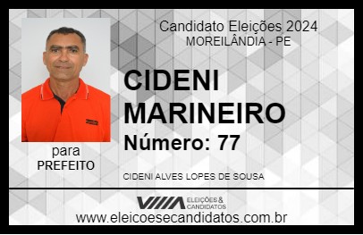 Candidato CIDENI MARINHEIRO 2024 - MOREILÂNDIA - Eleições