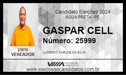 Candidato GASPAR CELL 2024 - ÁGUA PRETA - Eleições