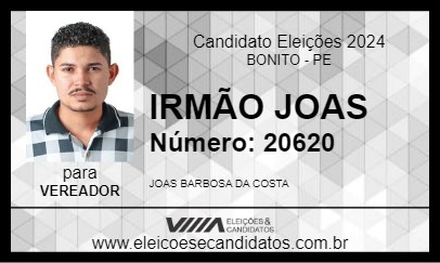 Candidato IRMÃO JOAS 2024 - BONITO - Eleições