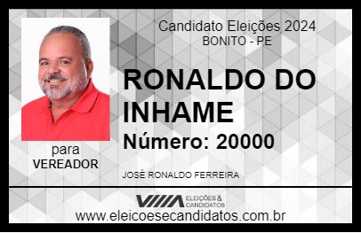 Candidato RONALDO DO INHAME 2024 - BONITO - Eleições